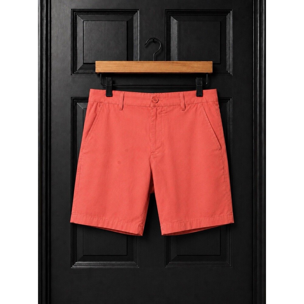 Vineyard Vines Men’s OTG On-The-Go Coral Solid Chino Shorts Flat Front 1H001113